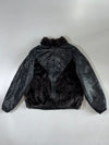 Fur-Panel Leather Bomber Jacket (M/L)