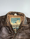Aéropostale-Style Distressed Leather Bomber Jacket (XL)