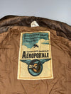 Aéropostale-Style Distressed Leather Bomber Jacket (XL)