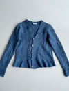 Lacoste Wool Cable-Knit Cardigan – Denim Blue (Women’s) (S)