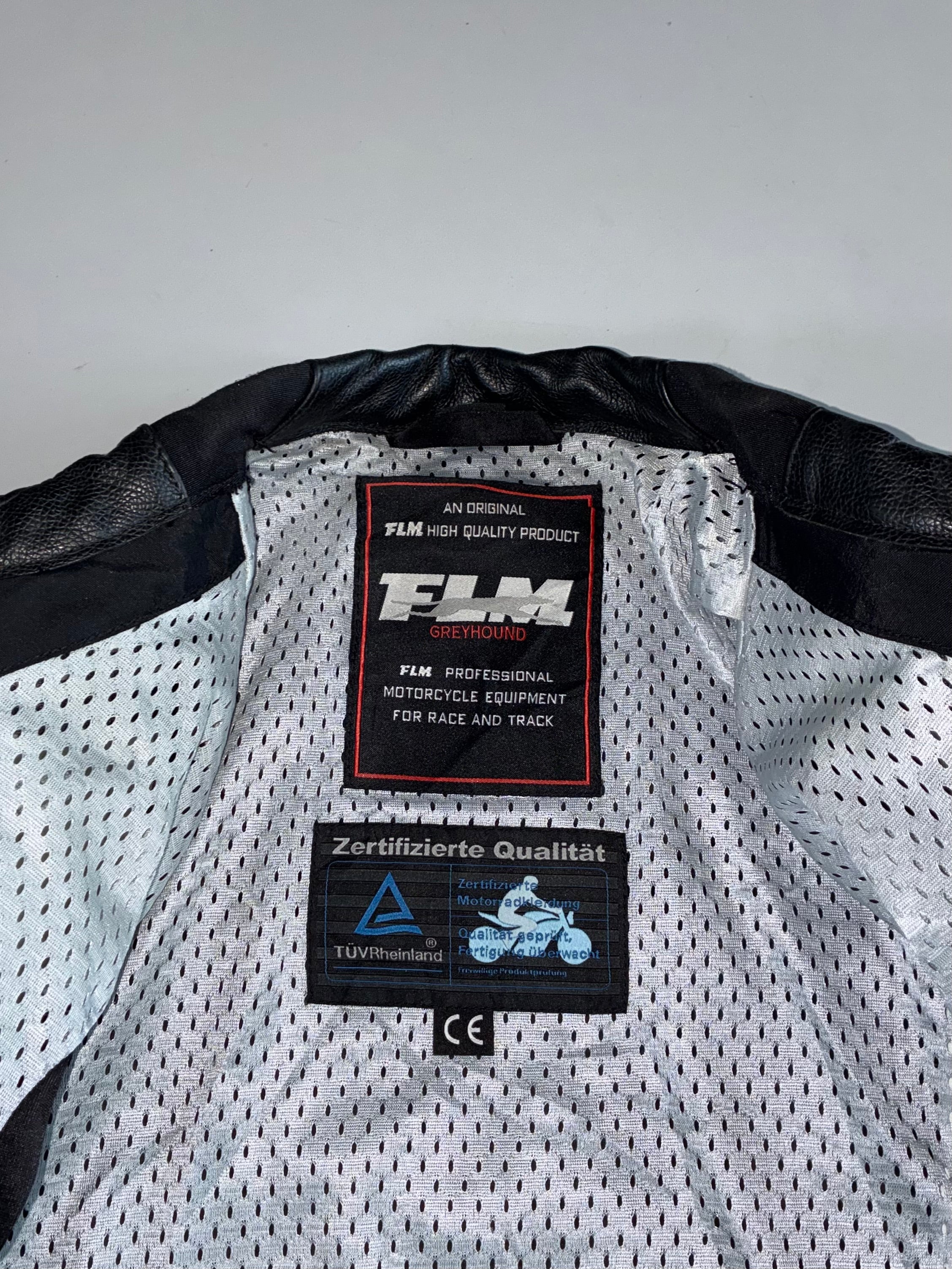 FLM Greyhound Racing Leather Jacket Padded (S/M) – Drip Drop Attire