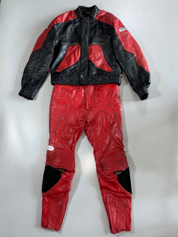 Shoei Sports Performance Two-Piece Race Suit Padded (Jacket Size : L) (Biker Pant : W:32|L:44)