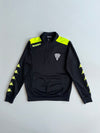 Kappa Black & Neon Yellow Quarter-Zip Track Top JSA Crest (S)