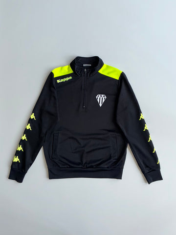 Kappa Black & Neon Yellow Quarter-Zip Track Top JSA Crest (S)