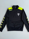 Kappa Black & Neon Yellow Quarter-Zip Track Top JSA Crest (S)