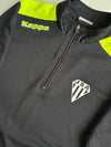 Kappa Black & Neon Yellow Quarter-Zip Track Top JSA Crest (S)