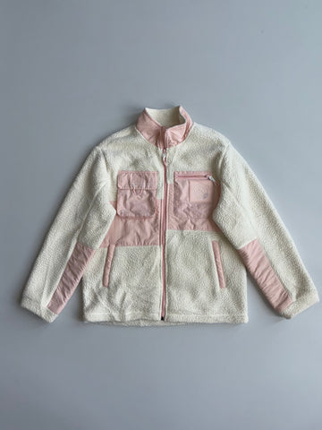 Kappa Italia Sports Wear Cream & Pink Sherpa Fleece Jacket (S)