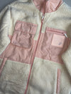 Kappa Italia Sports Wear Cream & Pink Sherpa Fleece Jacket (S)