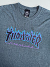 Thrasher Flame Logo Charcoal Grey T-Shirt (L)