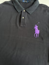 Polo Ralph Lauren Black Long Sleeve Polo  Purple Big Pony (2XL/3XL)
