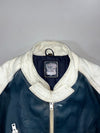 Hein Gericke Navy & White Leather Racing Jacket (S)