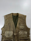 Vintage Olive Leather Utility/Safari Vest (L)
