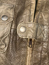 Vintage Olive Leather Utility/Safari Vest (L)