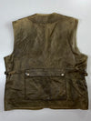 Vintage Olive Leather Utility/Safari Vest (L)