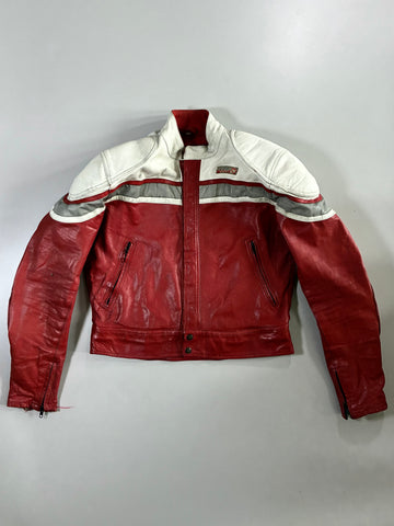 Corse Red/White Racing Leather Jacket (L)