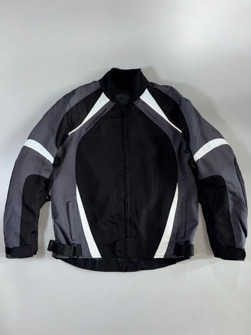 Black/Grey Textile Motorcycle Jacket Padded (XL)