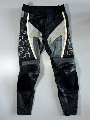 IXS Black/White Leather Racing Pants Knee Padded (W:36|L:43)