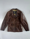 Simard & Voyer Brown Leather Belted Jacket Women’s(S)