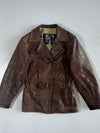 Simard & Voyer Brown Leather Belted Jacket Women’s(S)