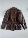 Simard & Voyer Brown Leather Belted Jacket Women’s(S)