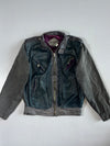 Private Grey Two-Tone Leather/Suede Jacket (L)