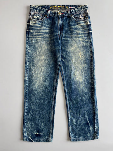 Big Train Acid Wash Denim Jeans (W:38) (L:42)