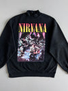 Nirvana Band Photo Graphic Mock Neck Sweatshirt (S)
