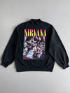 Nirvana Band Photo Graphic Mock Neck Sweatshirt (S)