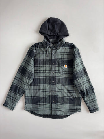 Carhartt Rugged Flex Plaid Flannel Hooded Shirt Jacket (XL/2XL)
