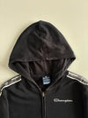 Champion Black Taped Logo Zip Hoodie (S)