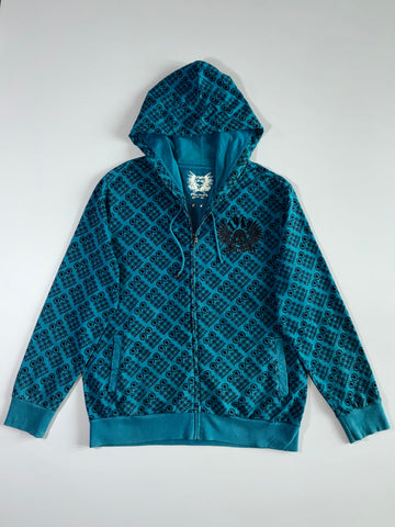 Big Train 1989 Skull Wings Allover Print Hoodie (XL)