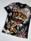 Vintage Ed Hardy All over Rhinestone Tiger & Eagle Tee (M/L)