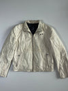 Distressed White Leather Moto Jacket (M)