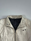 Distressed White Leather Moto Jacket (M)