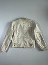 Distressed White Leather Moto Jacket (M)