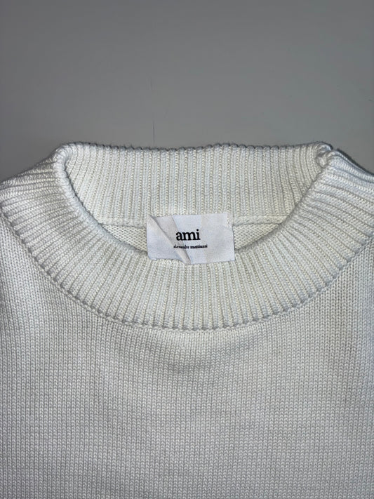 Ami de Coeur Logo Knit Sweater – White (L)