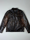 Carbon Distressed Faux Leather Jacket (L)
