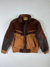 ROK Paris Tri-Tone Colorblock Leather Bomber Jacket (XL)