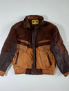 ROK Paris Tri-Tone Colorblock Leather Bomber Jacket (XL)