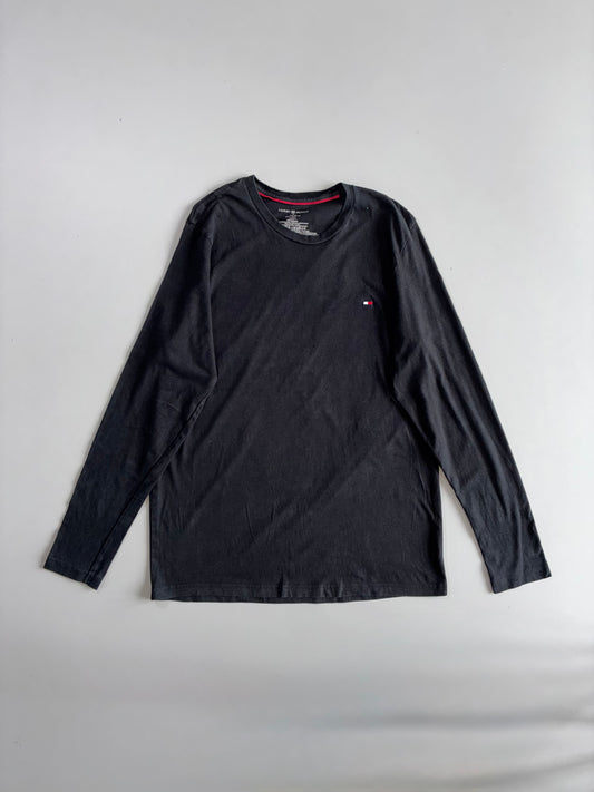 Tommy Hilfiger Small Flag Logo Longsleeve Tee Black (L)