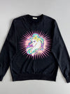 Hu Xiu Unicorn Graphic Crewneck Sweatshirt Black (XL)