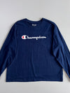 Champion Script Logo Longsleeve Tee Navy (L)