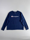 Champion Script Logo Longsleeve Tee Navy (L)