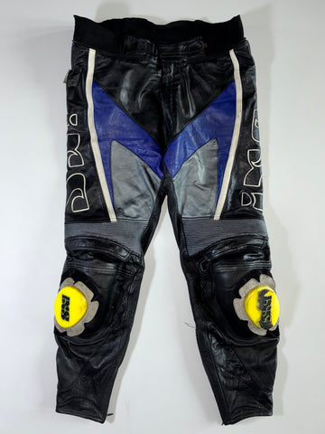 IXS Leather Racing Pants — Black/Blue/Grey (W:40|L:43)