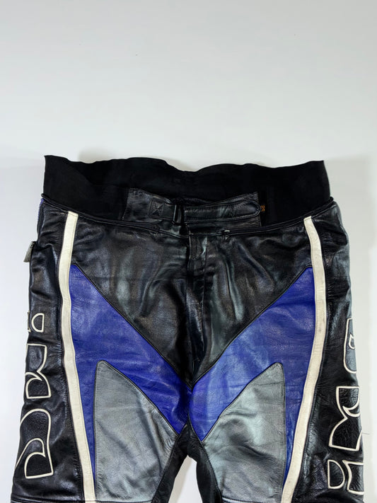 IXS Leather Racing Pants — Black/Blue/Grey (W:40|L:43)