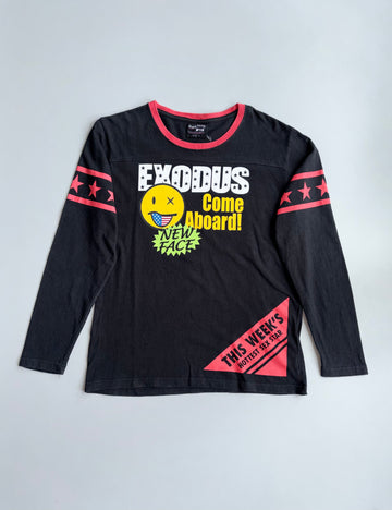 Exodus | Black Red Graphic Long Sleeve Tee | (M)