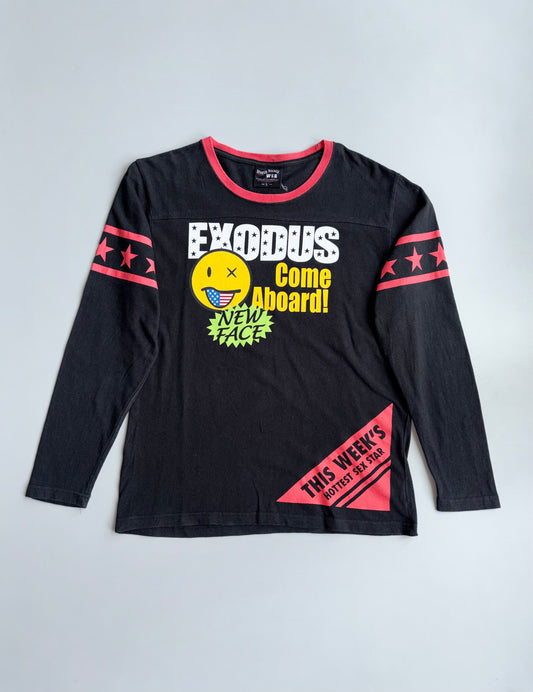 Exodus | Black Red Graphic Long Sleeve Tee | (M)