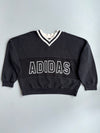 Adidas | Black White Stripe V-Neck Sweatshirt | L-24,C-58 Oversized