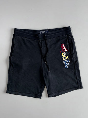 Abercrombie & Fitch A&F Logo Sweat Shorts Black (W:36) (L:19.5)