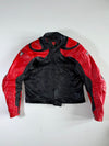 Dainese Red & Black Genuine Leather 2-Piece Motorcycle Racing Suit (PADDED) w/ Back hump (Jacket size :M/L) (Biker Pant : W:38|L:38)